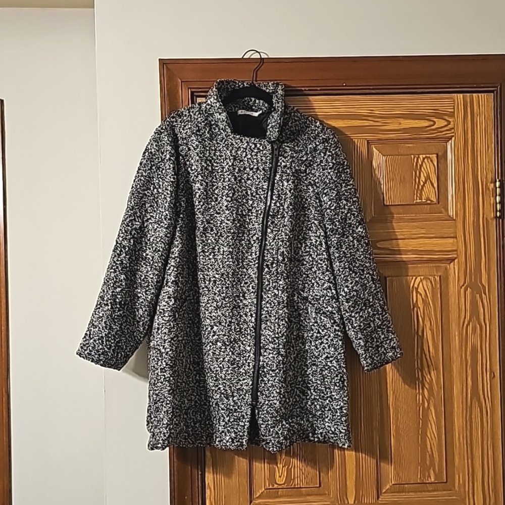 JUSTFAB 1X Grey Zip Up Sweater